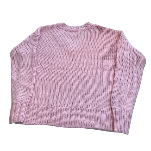 EUC Victoria Secrets PINK Cable Knit V Neck Loose Fit Sweater Size XS/S - Picture 4 of 5